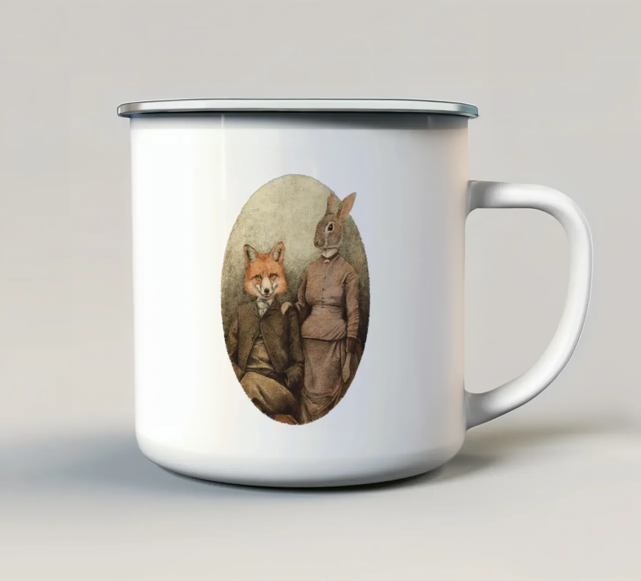 Le volpi tazza in smalto da mikekoubou