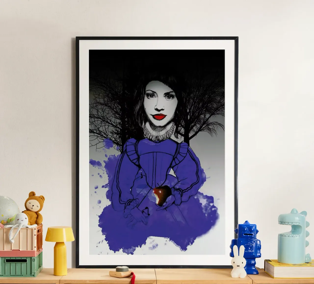 Fairy Tale Blue poster con telaio in plastica da Agnes KR Patience