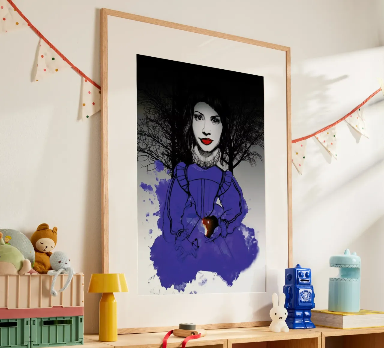 Fairy Tale Blue poster con telaio in plastica da Agnes KR Patience