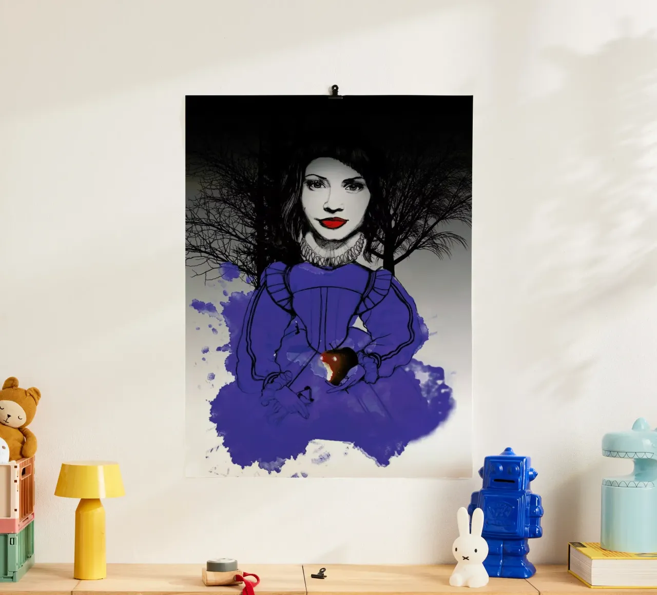 Fairy Tale Blue poster con telaio in plastica da Agnes KR Patience