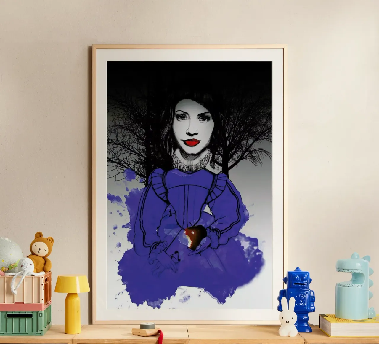 Fairy Tale Blue poster con telaio in plastica da Agnes KR Patience