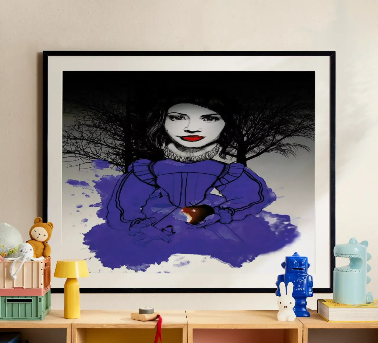 Fairy Tale Blue poster con telaio in plastica da Agnes KR Patience
