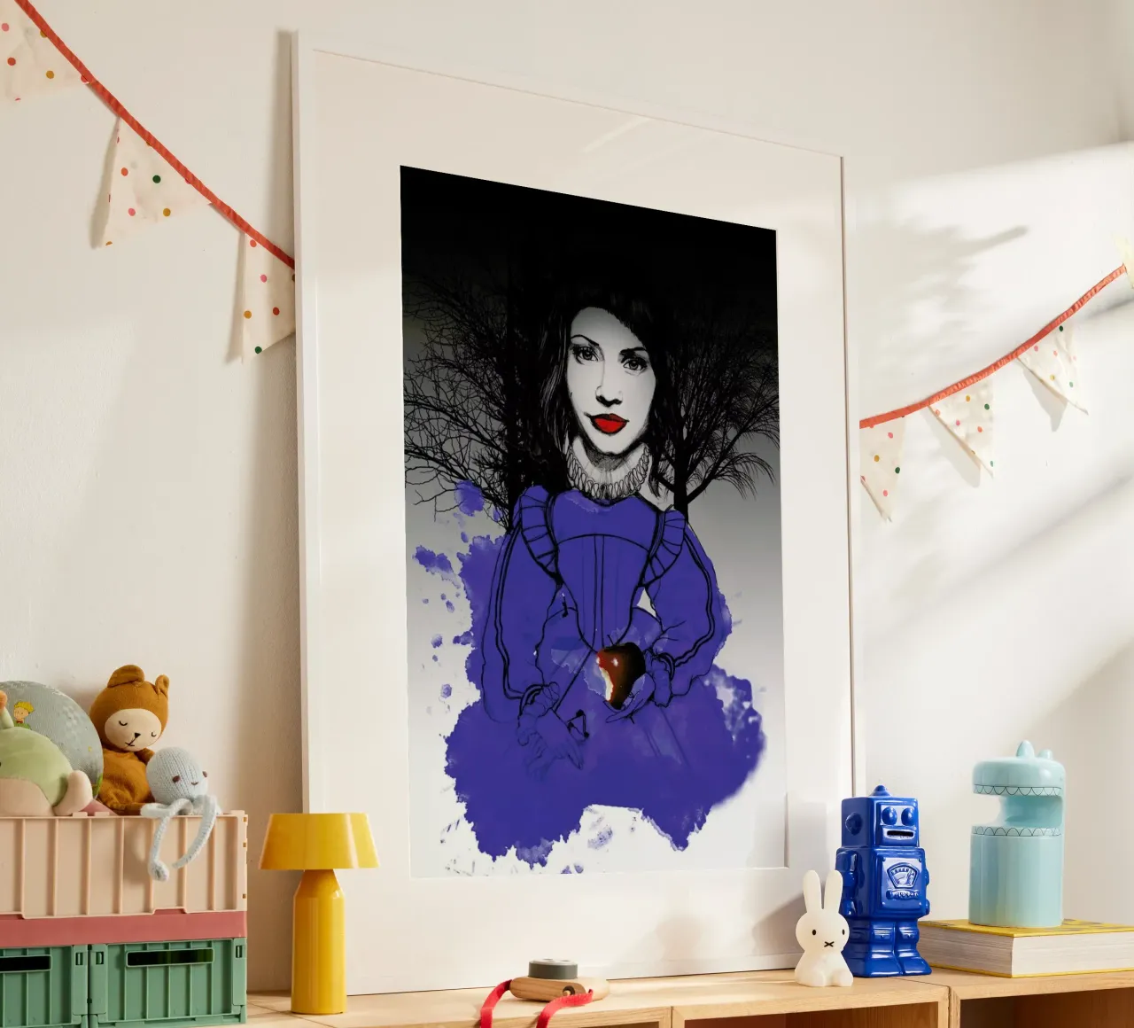 Fairy Tale Blue poster con telaio in plastica da Agnes KR Patience