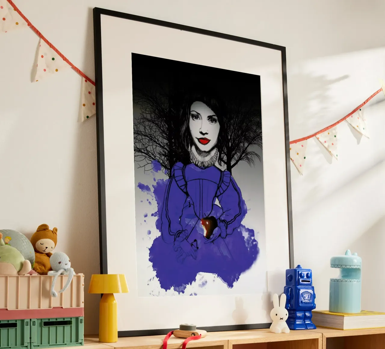 Fairy Tale Blue poster con telaio in plastica da Agnes KR Patience