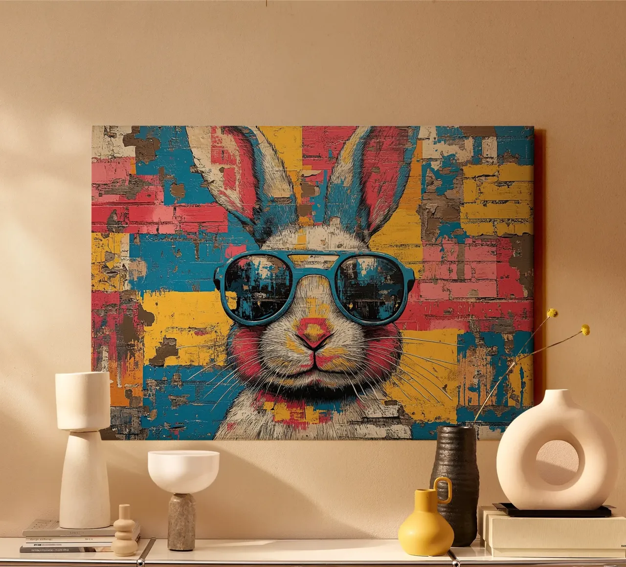 Rabbit - Pop Art canvas by Nikis Art Studio