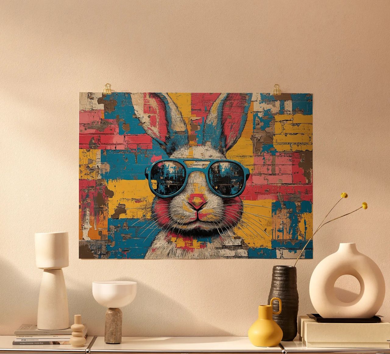Kaninchen - Pop Art Poster von Nikis Art Studio