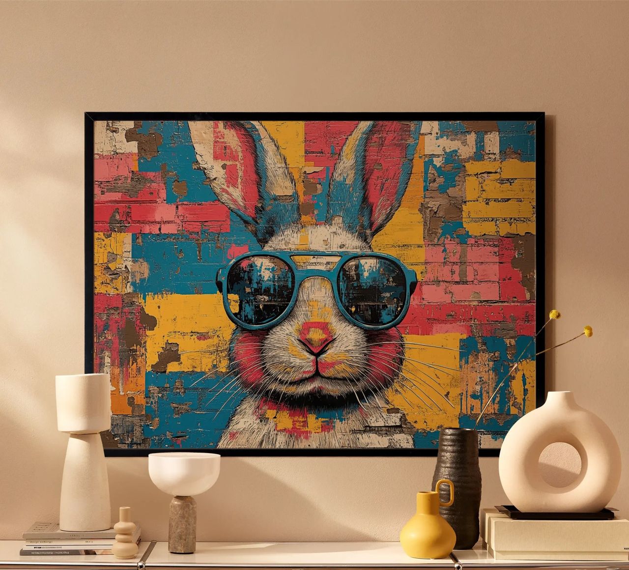 Kaninchen - Pop Art Poster von Nikis Art Studio