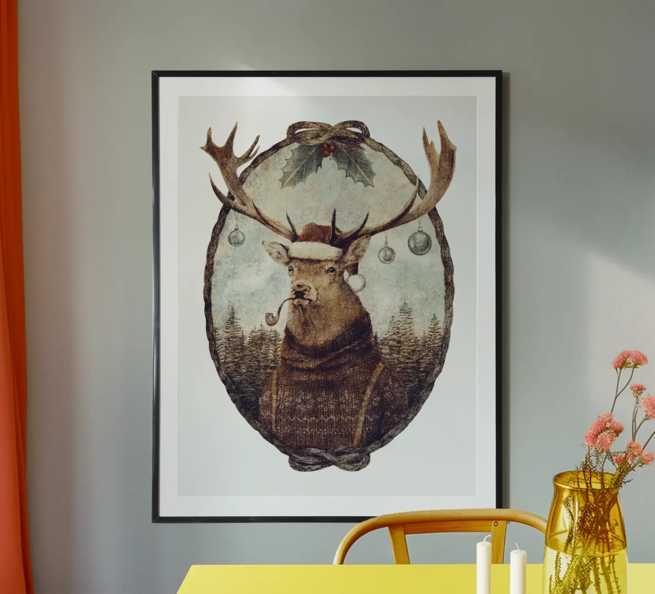 Pensare selvaggio - Natale poster con telaio in plastica da mikekoubou