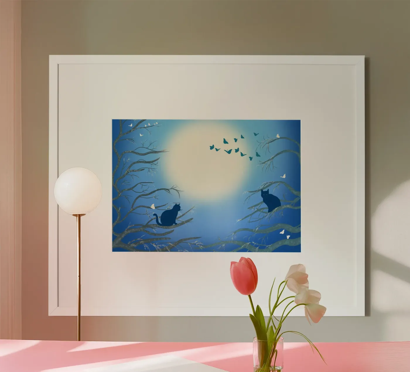 Maanlichtkatten poster van ChristieC Designs