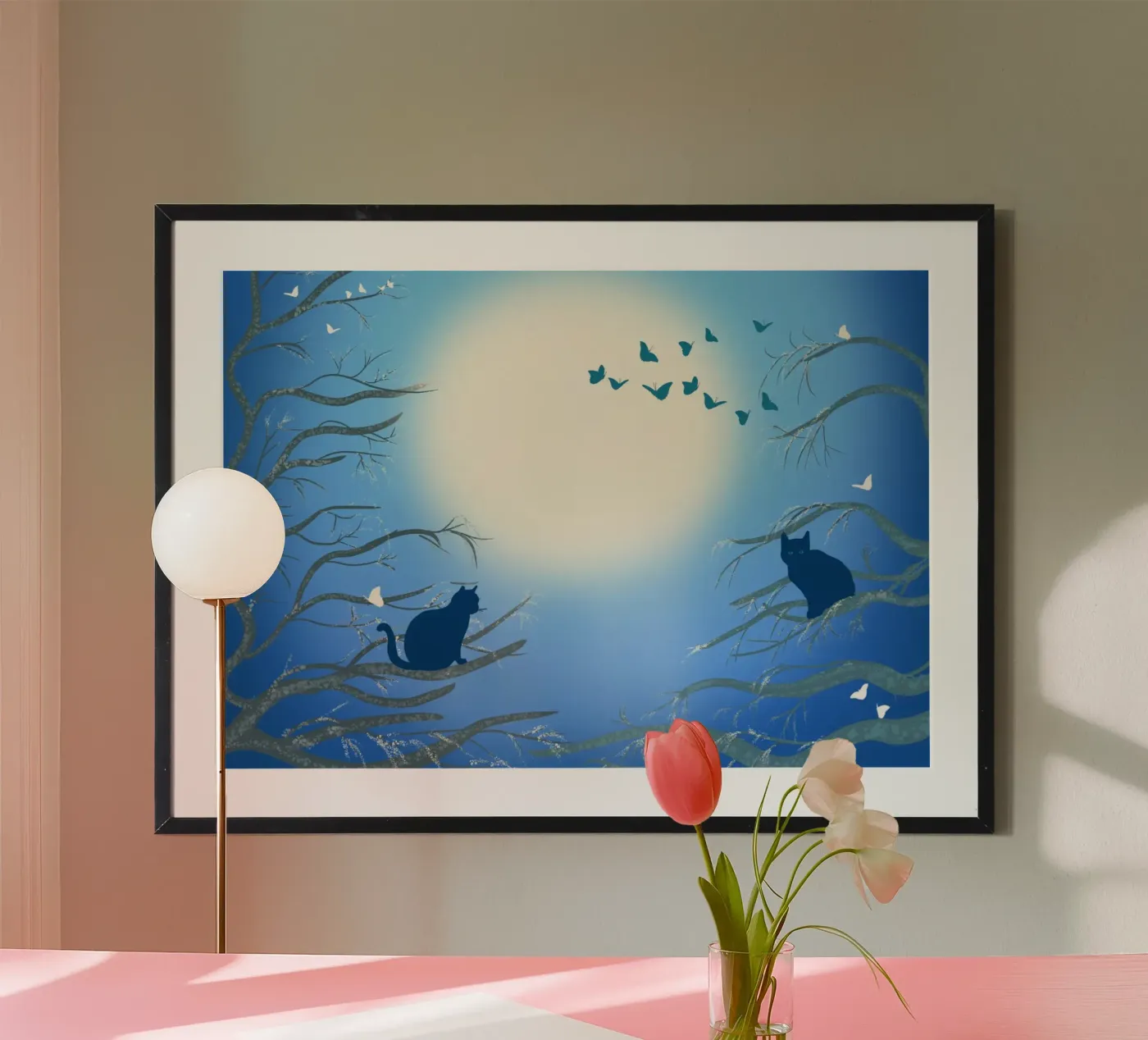 Maanlichtkatten poster van ChristieC Designs