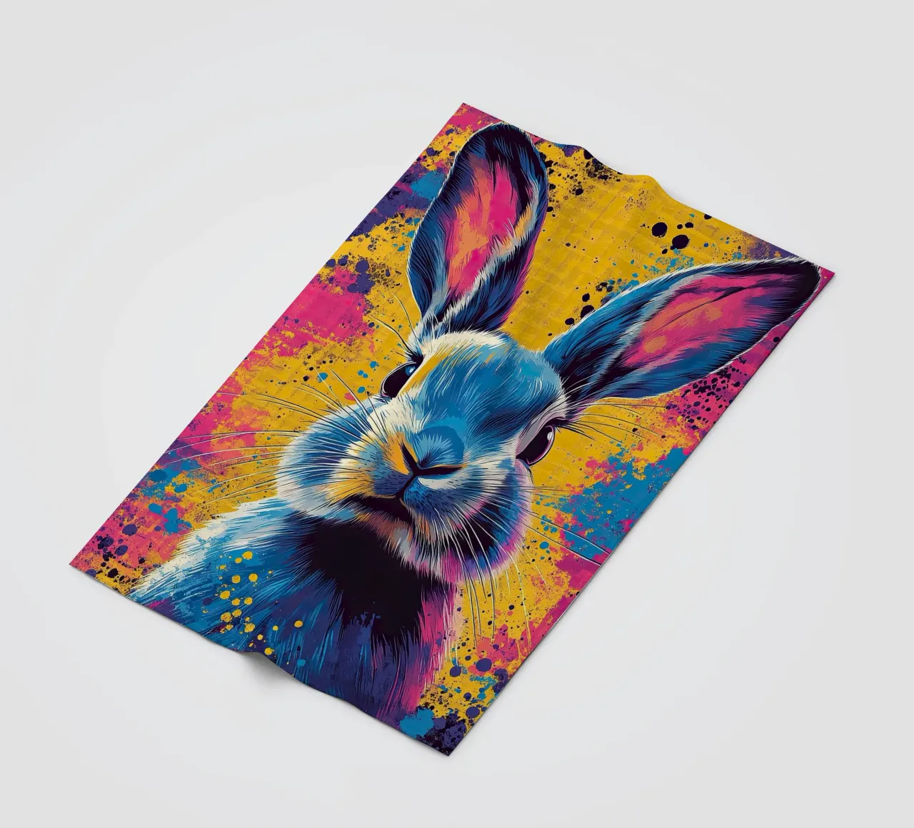 Coniglio - Pop Art coperta in pile da Nikis Art Studio