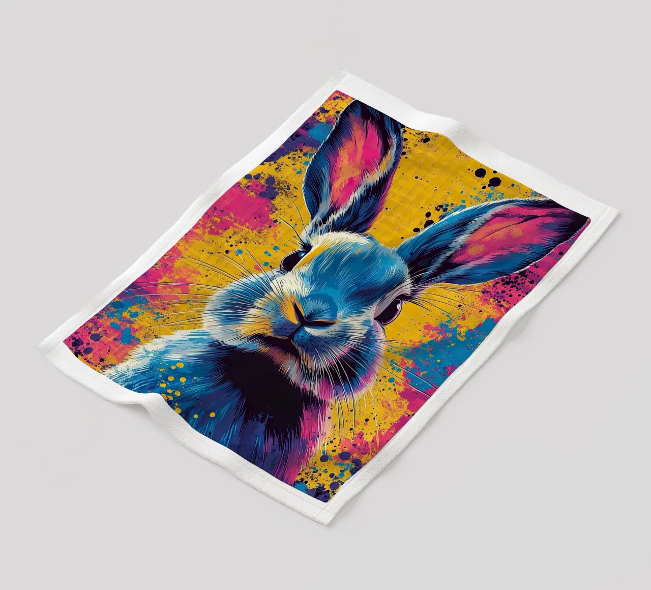 Coniglio - Pop Art coperta in pile da Nikis Art Studio