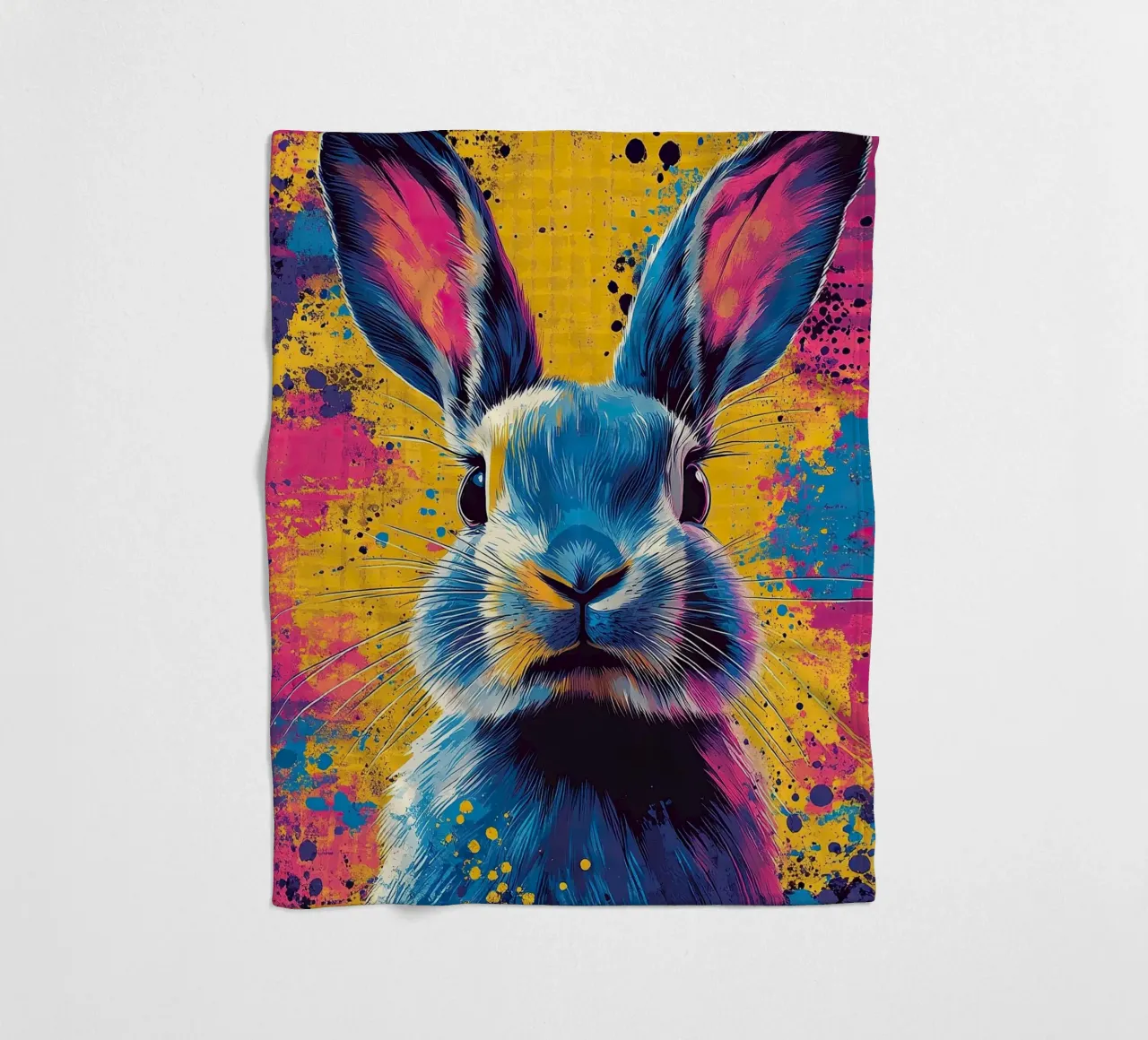 Coniglio - Pop Art coperta in pile da Nikis Art Studio