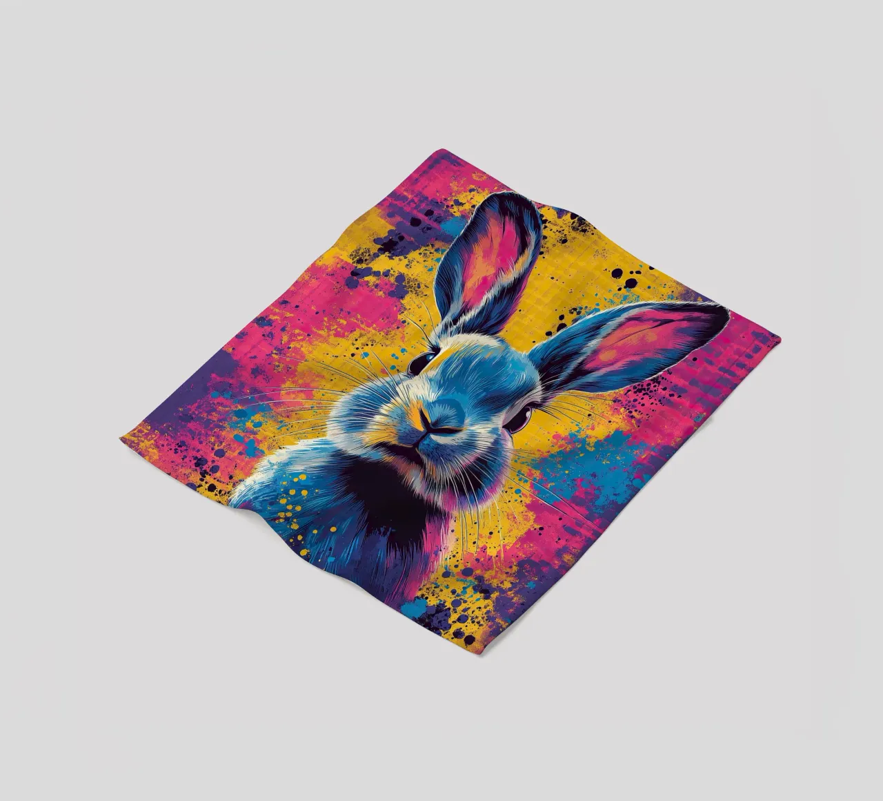Coniglio - Pop Art coperta in pile da Nikis Art Studio