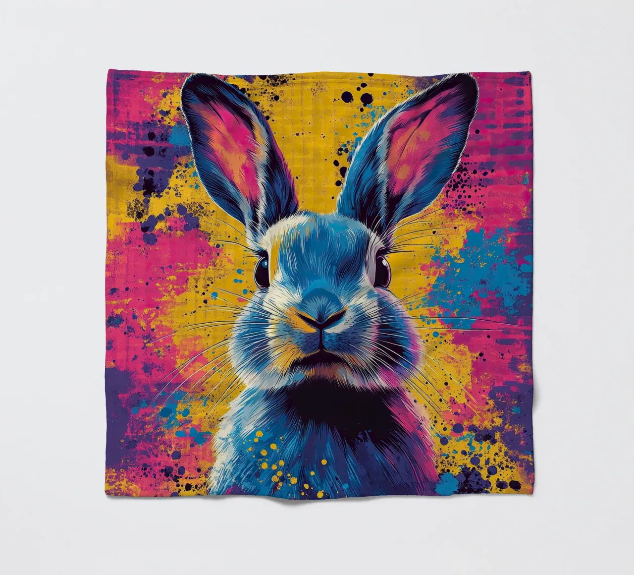 Coniglio - Pop Art coperta in pile da Nikis Art Studio
