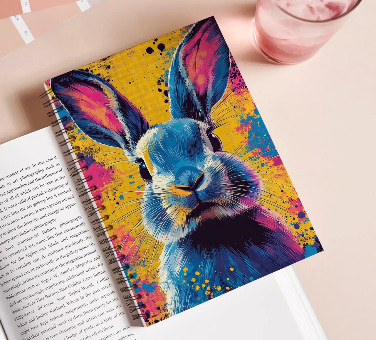 Rabbit - Pop Art spiral notebook by Nikis Art Studio
