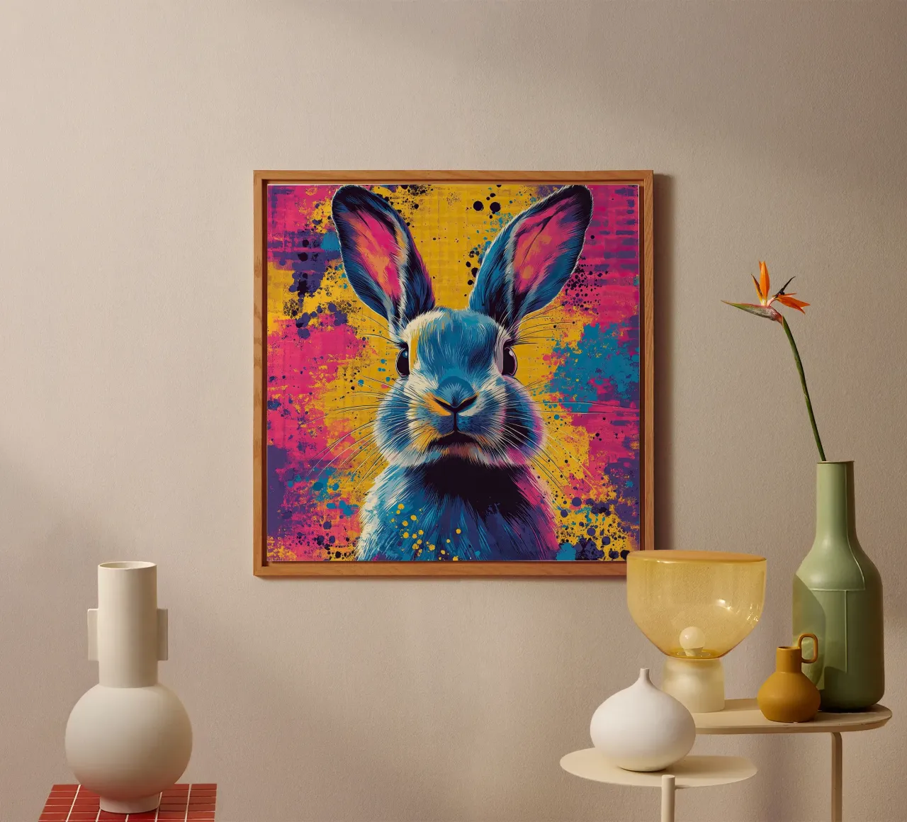 Coniglio - Pop Art alluminio dibond da Nikis Art Studio