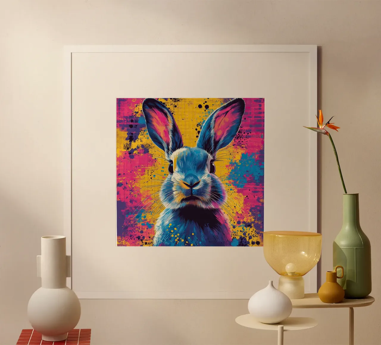 Coniglio - Pop Art poster da Nikis Art Studio