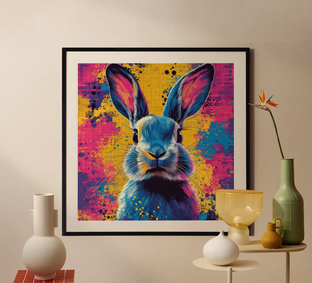 Coniglio - Pop Art poster da Nikis Art Studio