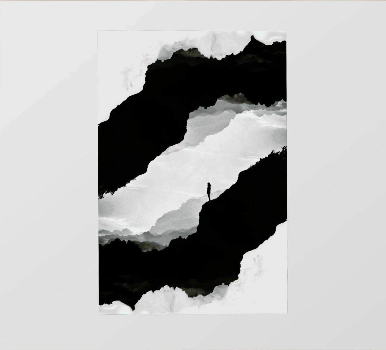 White Isolation a girl standing at the edge of a cliff pellicola backlit da Stoian Hitrov