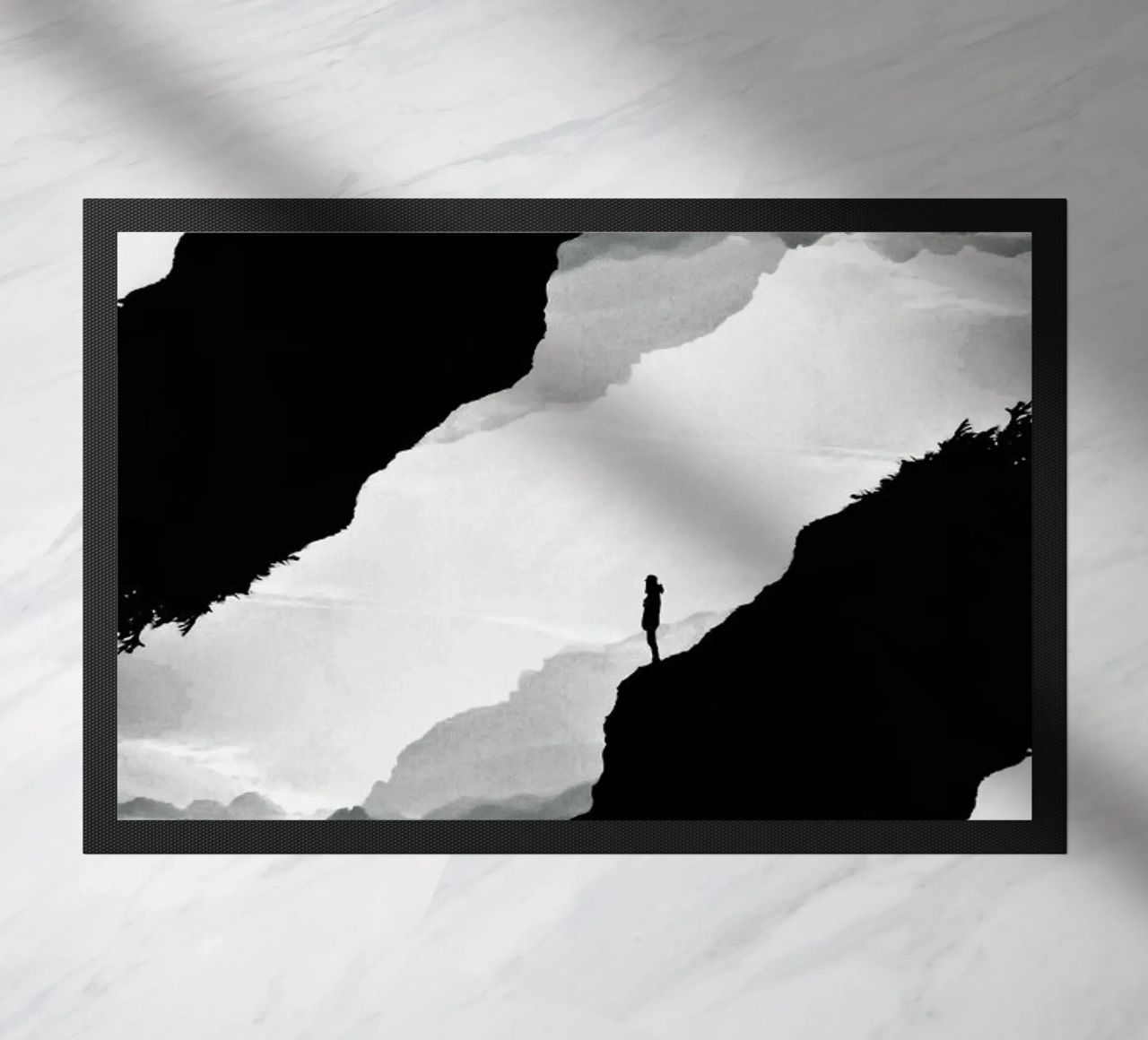 White Isolation a girl standing at the edge of a cliff zerbino da Stoian Hitrov