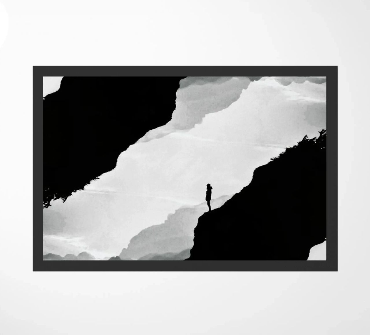 White Isolation a girl standing at the edge of a cliff zerbino da Stoian Hitrov
