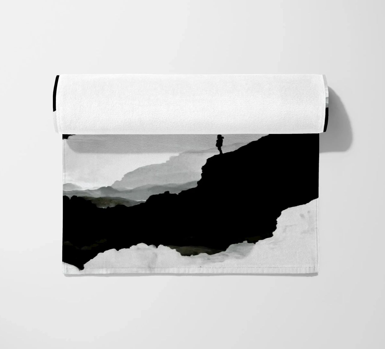 White Isolation a girl standing at the edge of a cliff telo mare da Stoian Hitrov