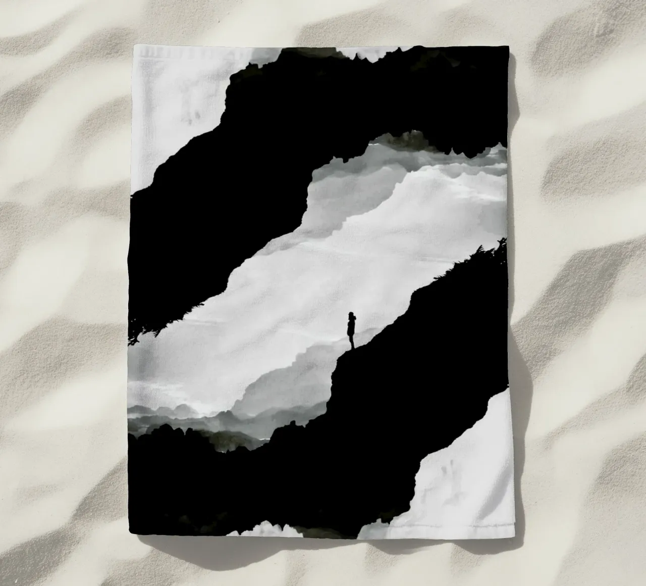 White Isolation a girl standing at the edge of a cliff telo mare da Stoian Hitrov