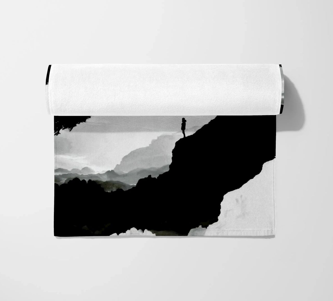 White Isolation a girl standing at the edge of a cliff telo mare da Stoian Hitrov