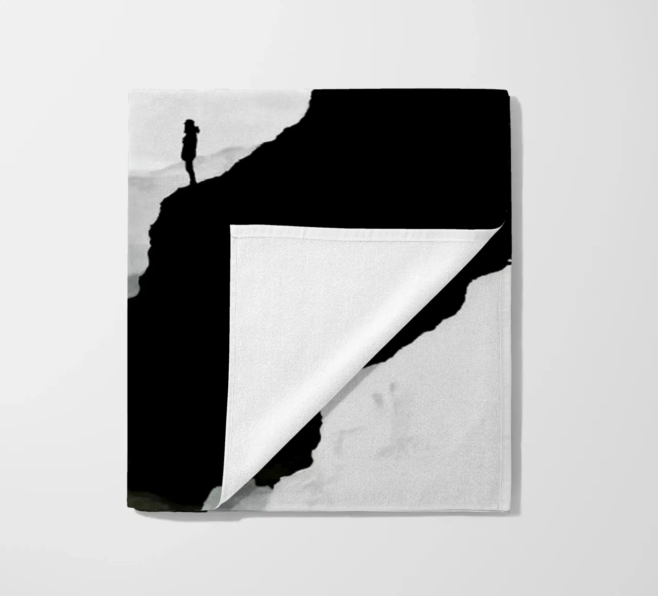 White Isolation a girl standing at the edge of a cliff telo mare da Stoian Hitrov