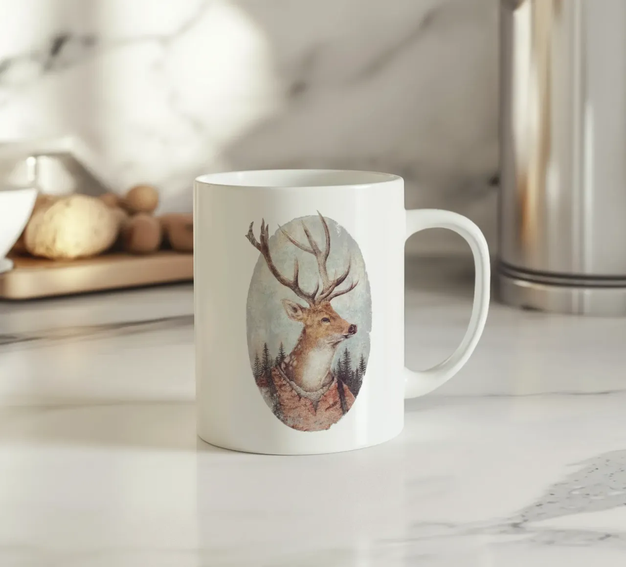 Cervo selvatico errante tazza in ceramica da mikekoubou