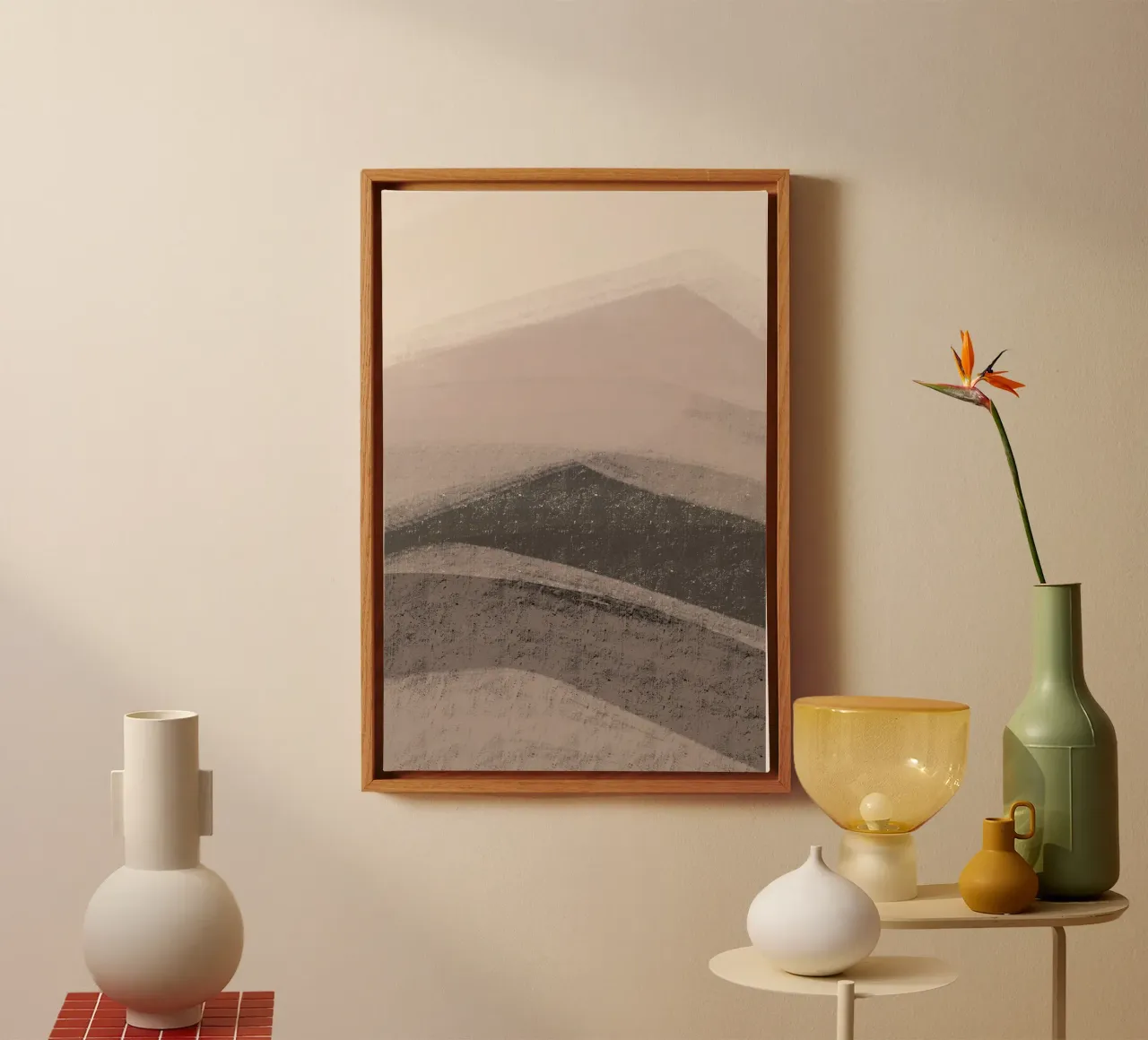 Abstract gebergte canvas met Baklijst van nileshkikuuchise