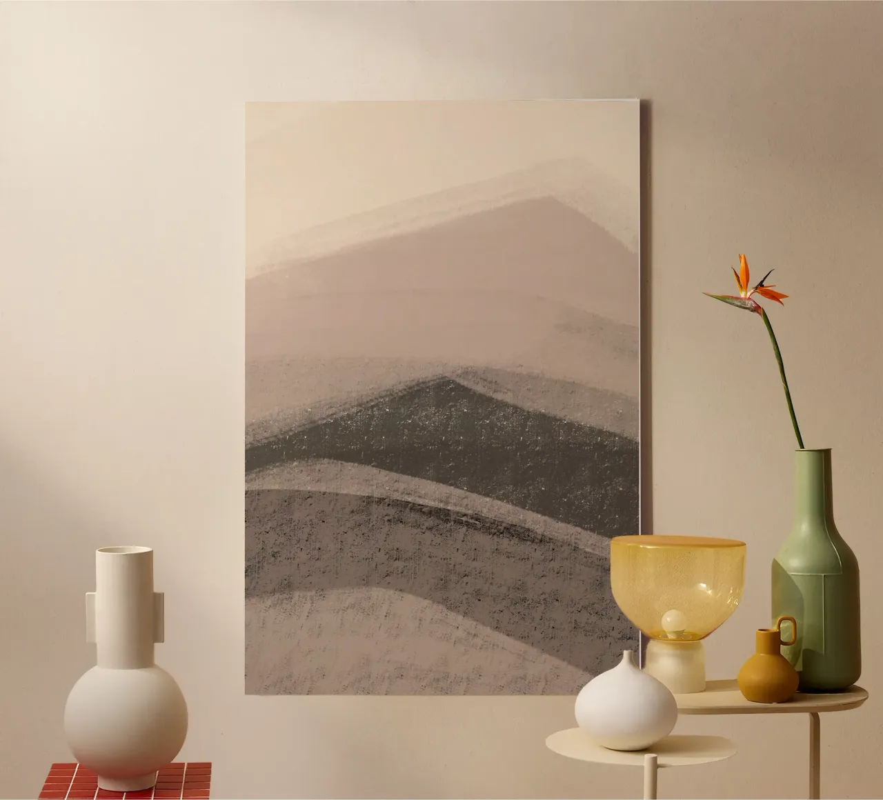 Abstract gebergte canvas met Baklijst van nileshkikuuchise