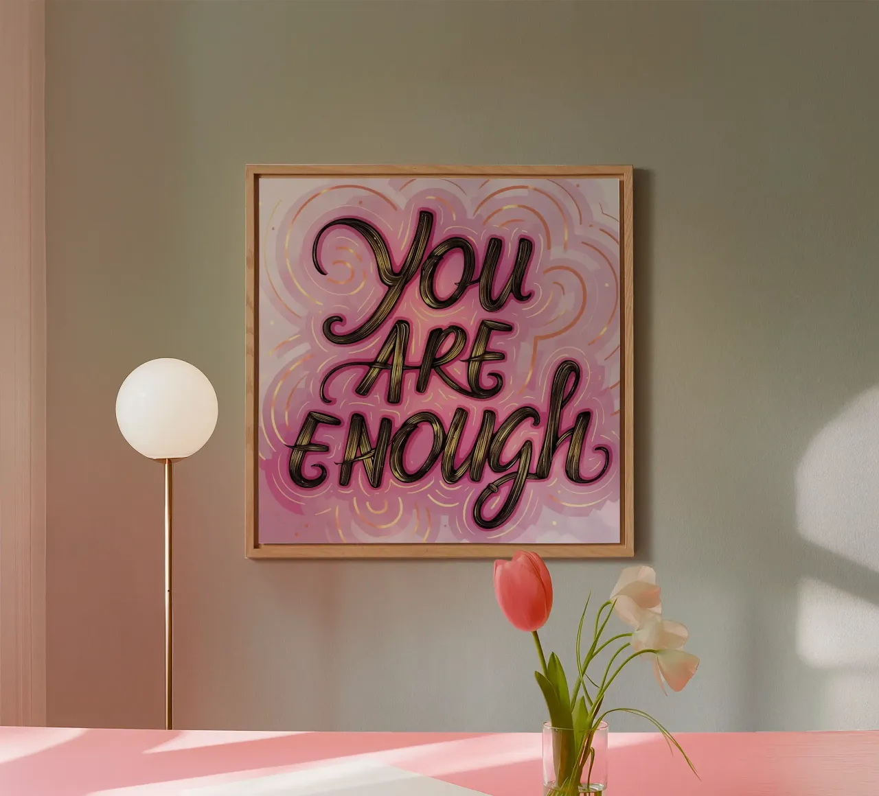 Tu sei abbastanza alluminio dibond da inspirational quote