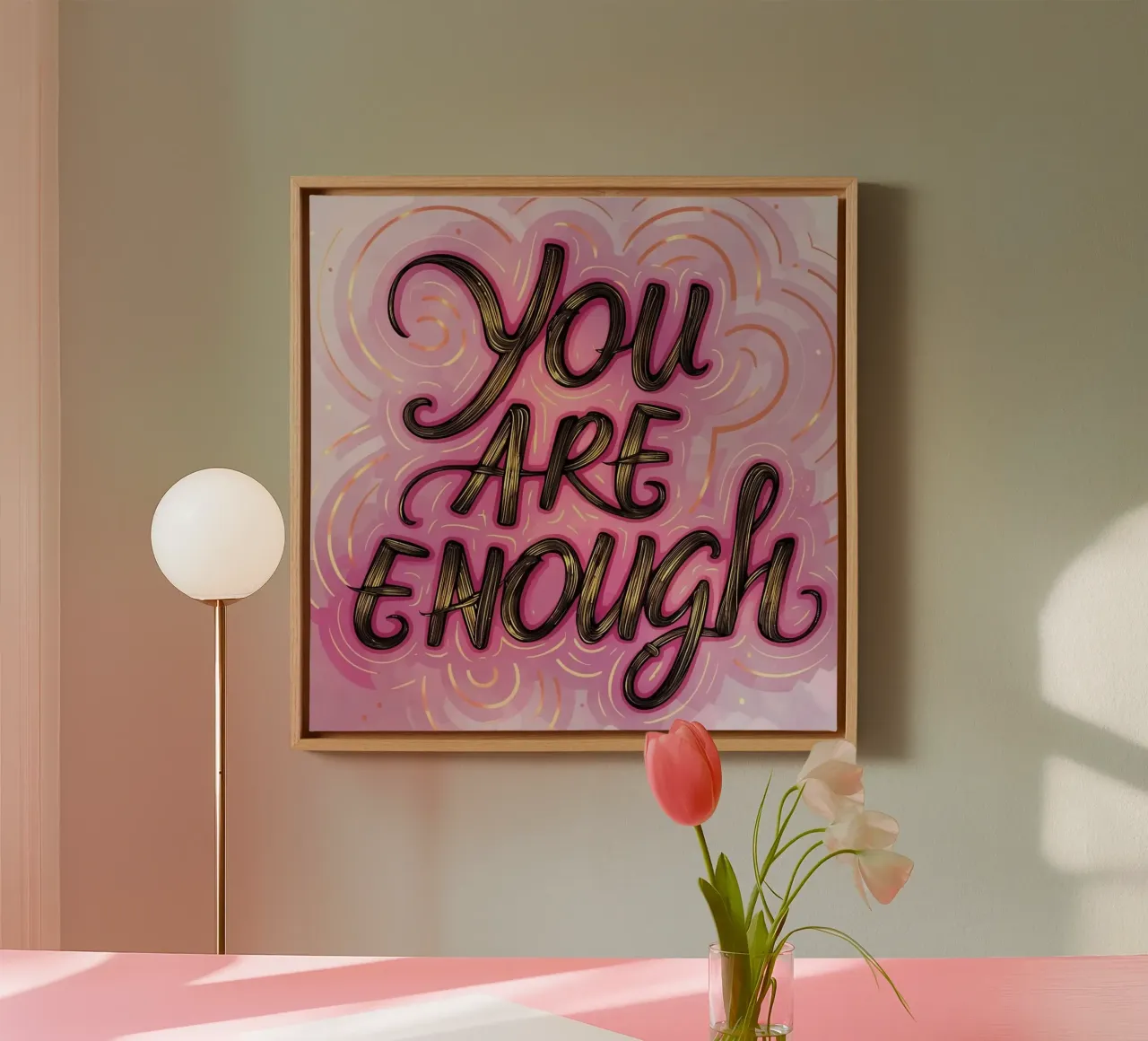 You Are Enough canvas by inspirational quote