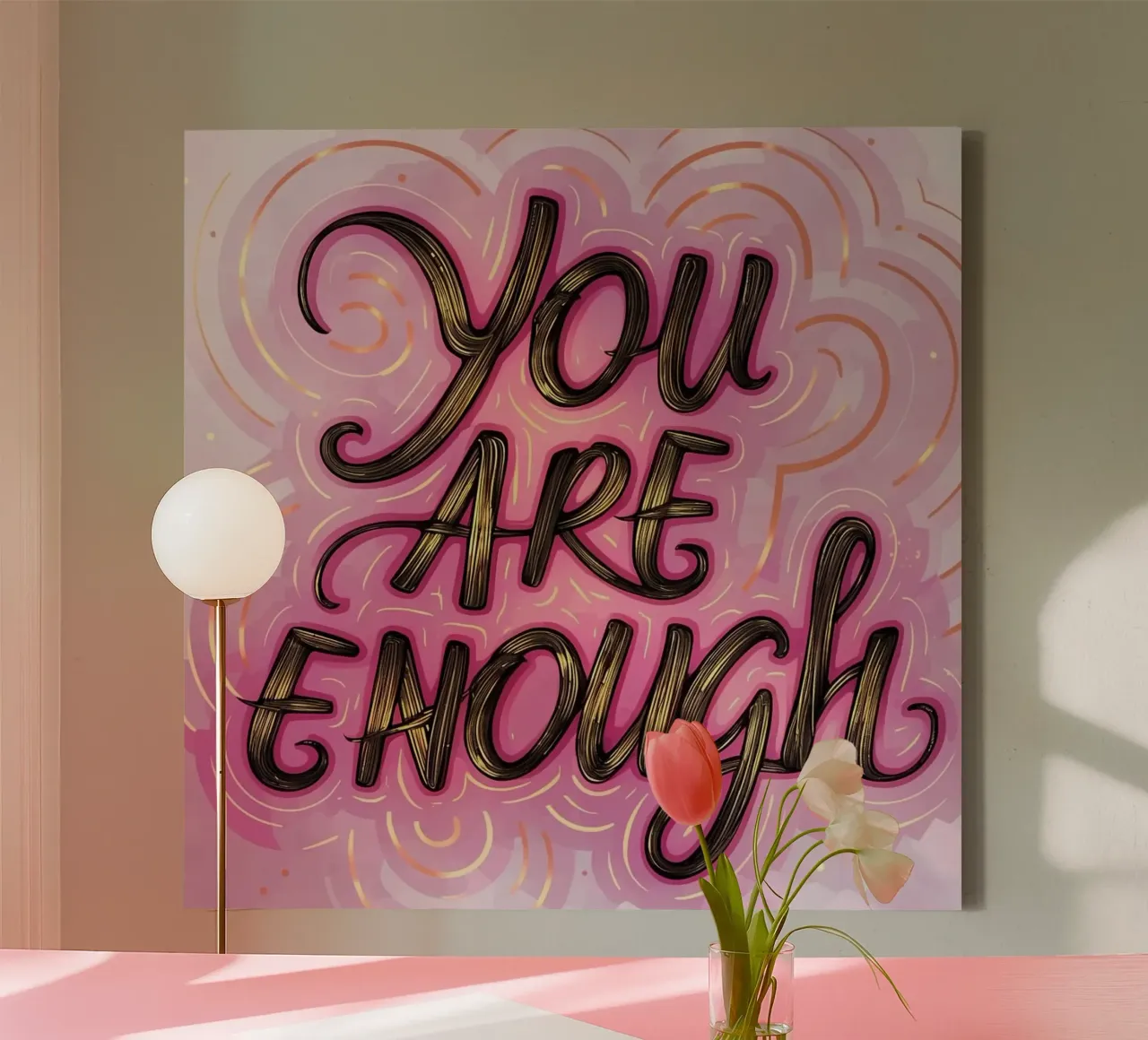You Are Enough canvas by inspirational quote