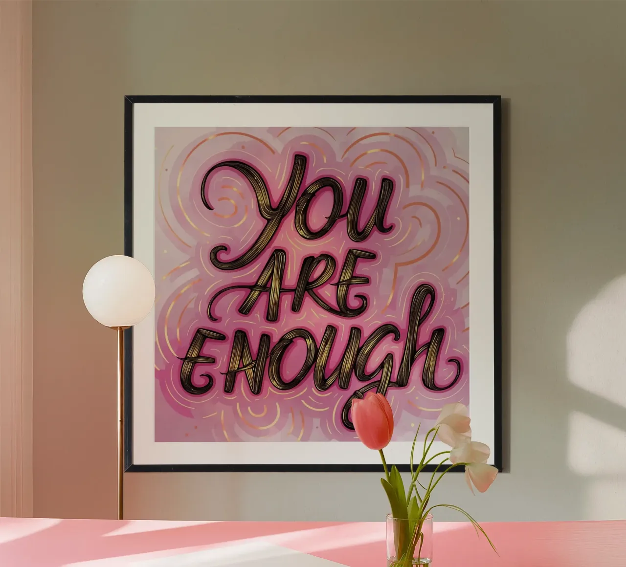 Tu sei abbastanza poster da inspirational quote