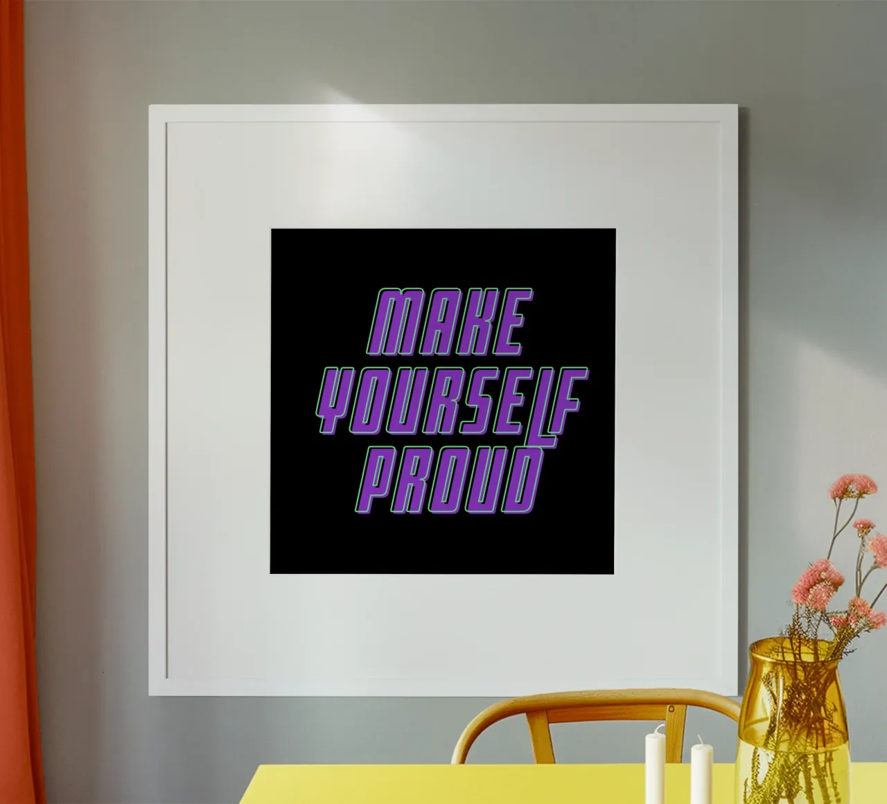 Rendetevi orgogliosi di voi stessi poster con telaio in alluminio da inspirational quote