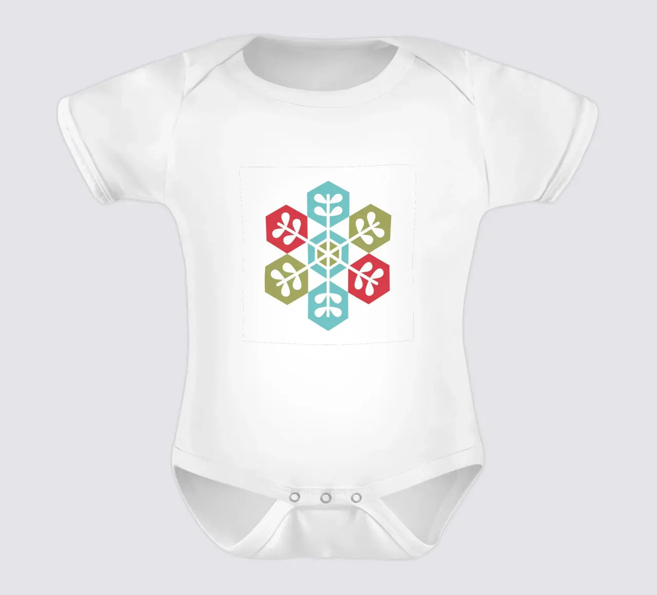 Fiocco di neve geometrico body neonato maniche corte da Kim Hubball Studio