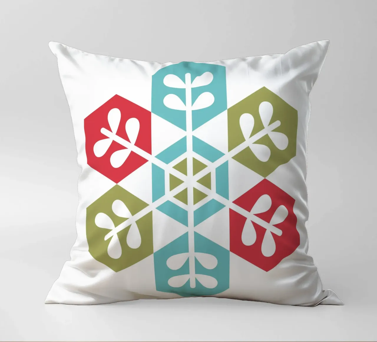 Fiocco di neve geometrico cuscino da Kim Hubball Studio