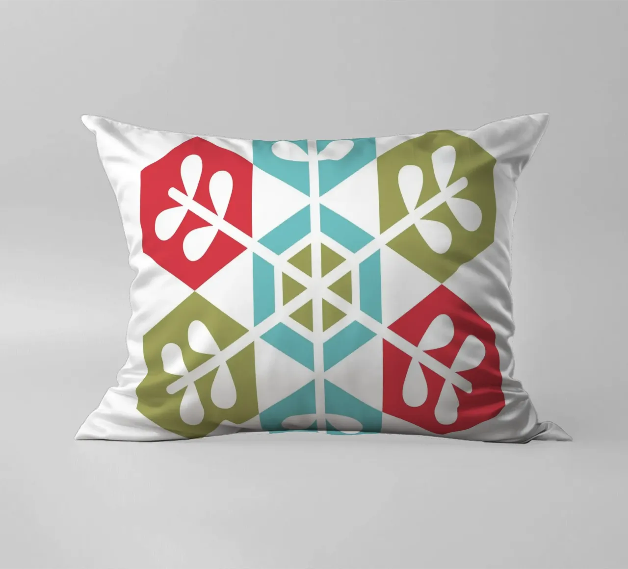 Fiocco di neve geometrico cuscino da Kim Hubball Studio