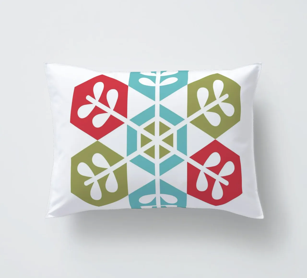 Fiocco di neve geometrico cuscino da Kim Hubball Studio