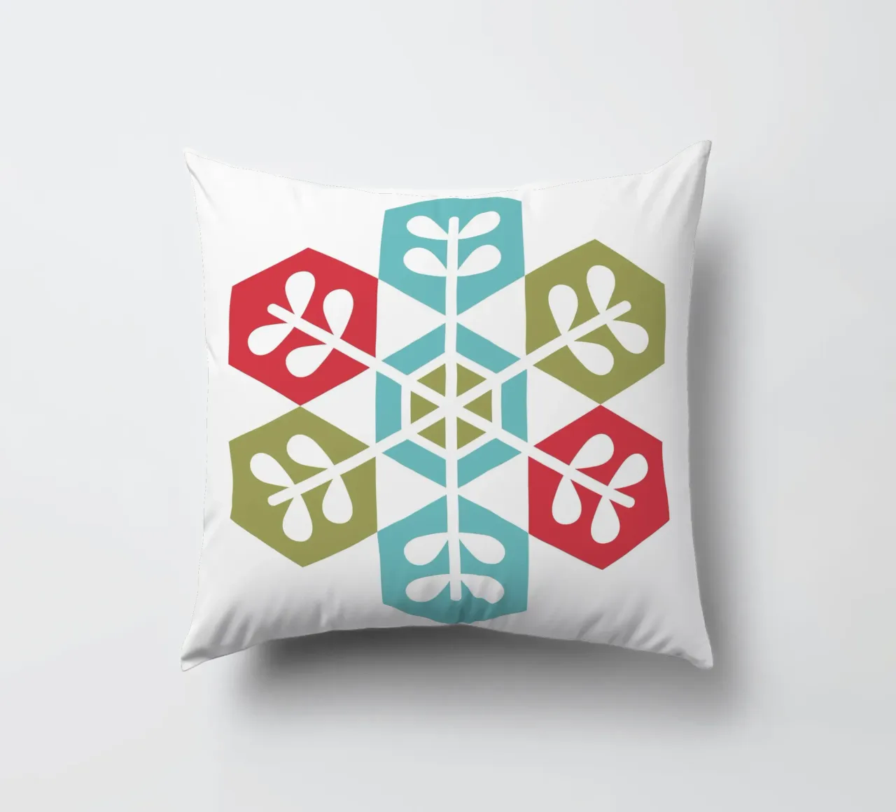 Fiocco di neve geometrico cuscino da Kim Hubball Studio