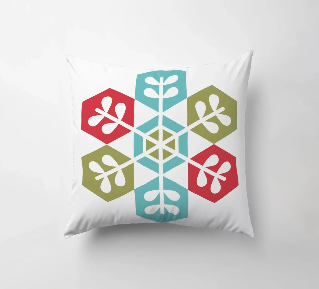 Fiocco di neve geometrico cuscino da Kim Hubball Studio