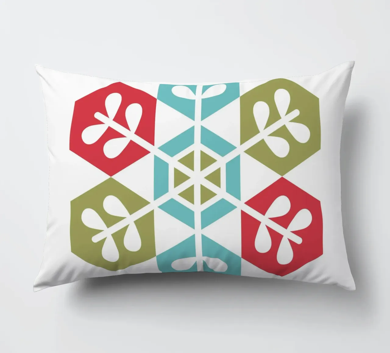 Fiocco di neve geometrico cuscino da Kim Hubball Studio