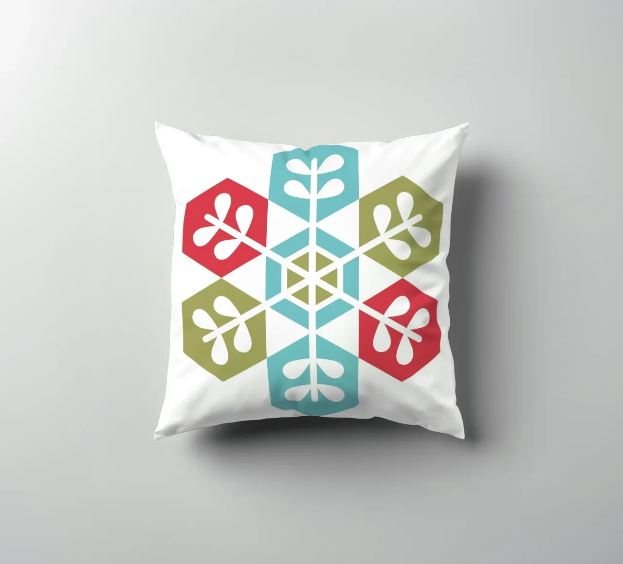 Fiocco di neve geometrico cuscino da Kim Hubball Studio