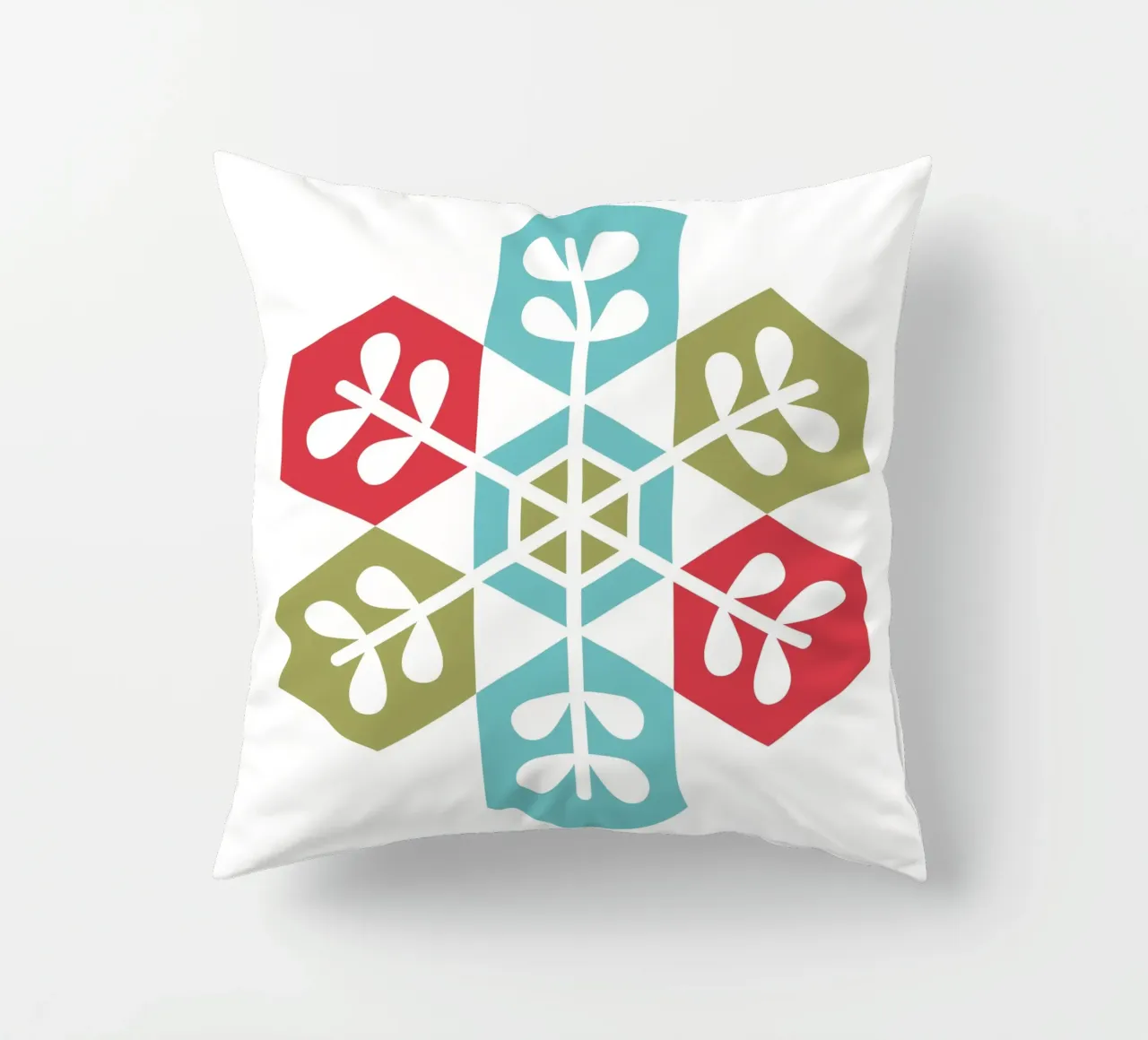 Fiocco di neve geometrico cuscino da Kim Hubball Studio