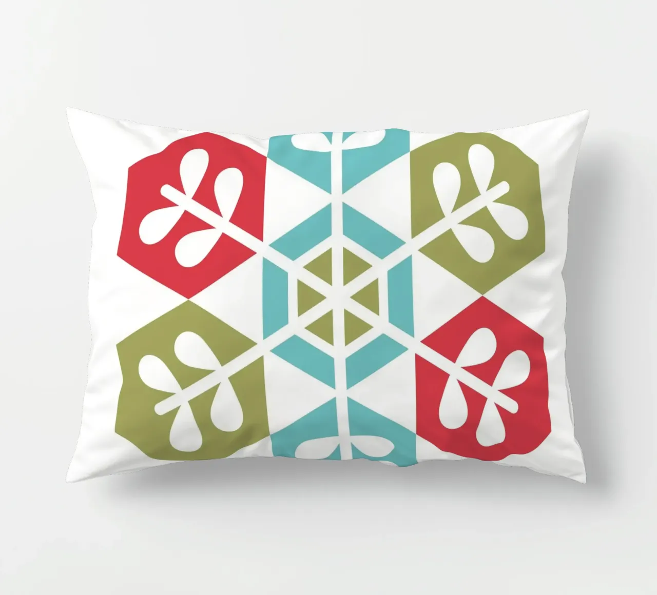 Fiocco di neve geometrico cuscino da Kim Hubball Studio