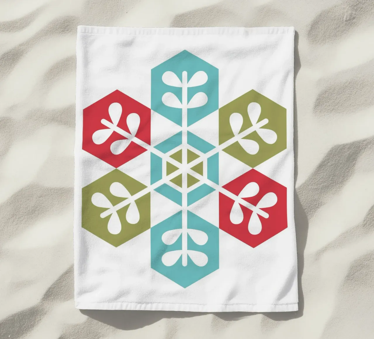 Fiocco di neve geometrico telo mare da Kim Hubball Studio