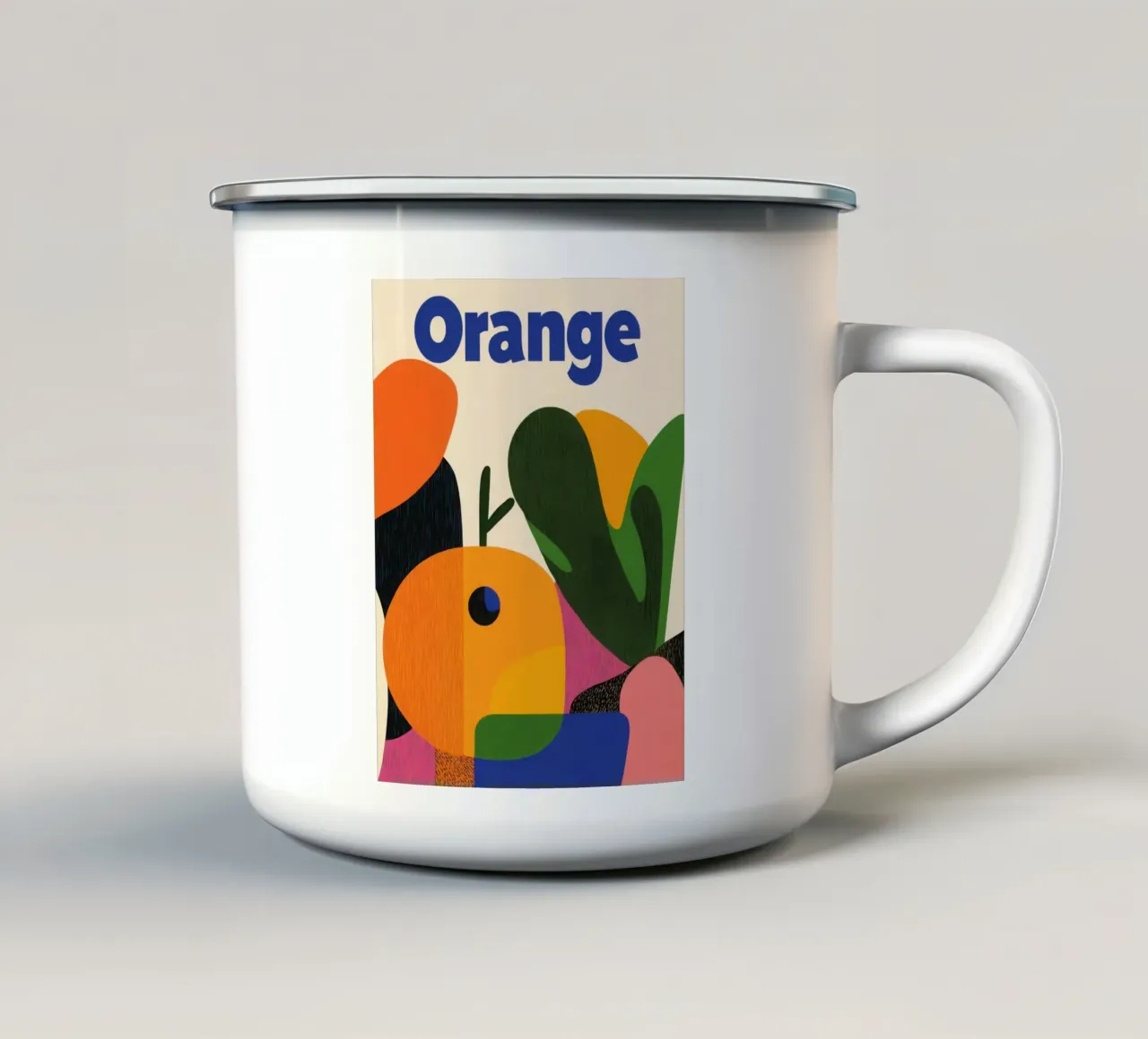 Grafica arancione tazza in smalto da Pop and Fruits - Affiches & posters